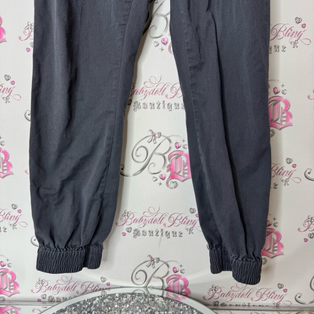 Volcom Charcoal Jogger Pants pockets tie up waist grey navy black - Picture 3 of 6